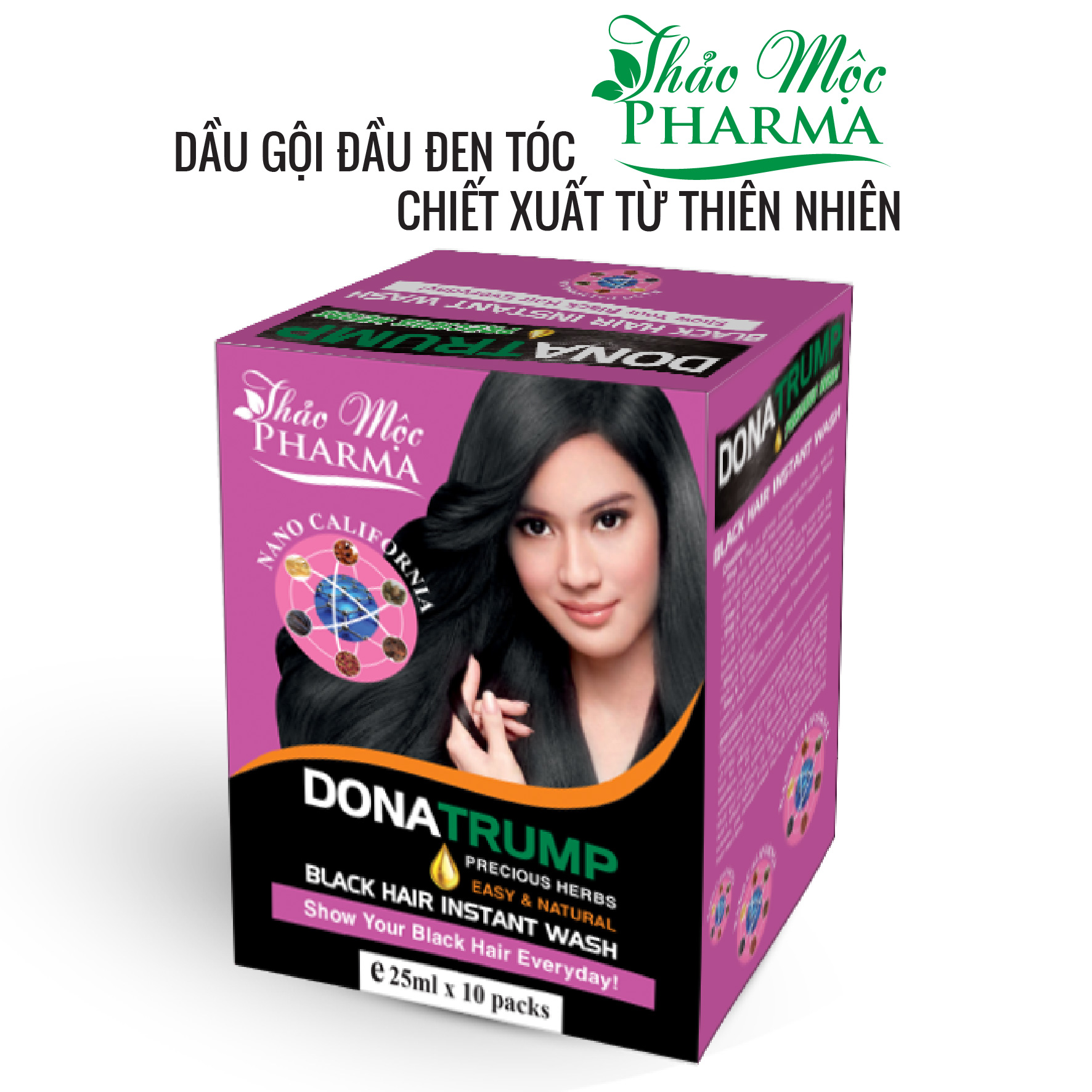Dầu gội đầu Đen tóc Thảo Mộc Pharma - 10 gói