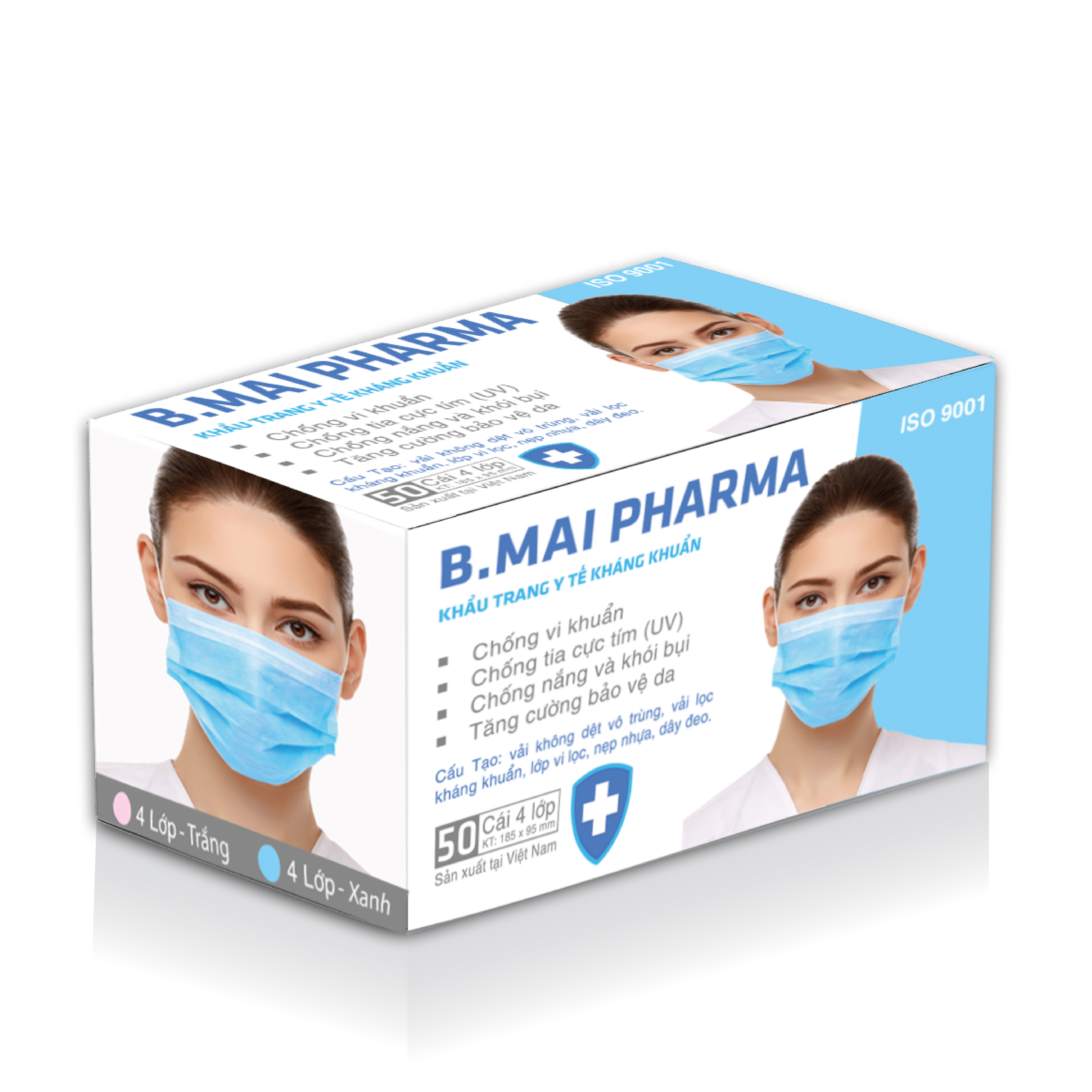 Khẩu Trang B.Mai Pharma - 4Lớp XANH