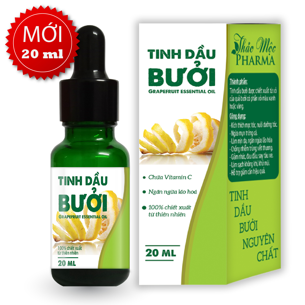 Tinh dầu Bưởi Thảo Mộc Pharma - 20 ml