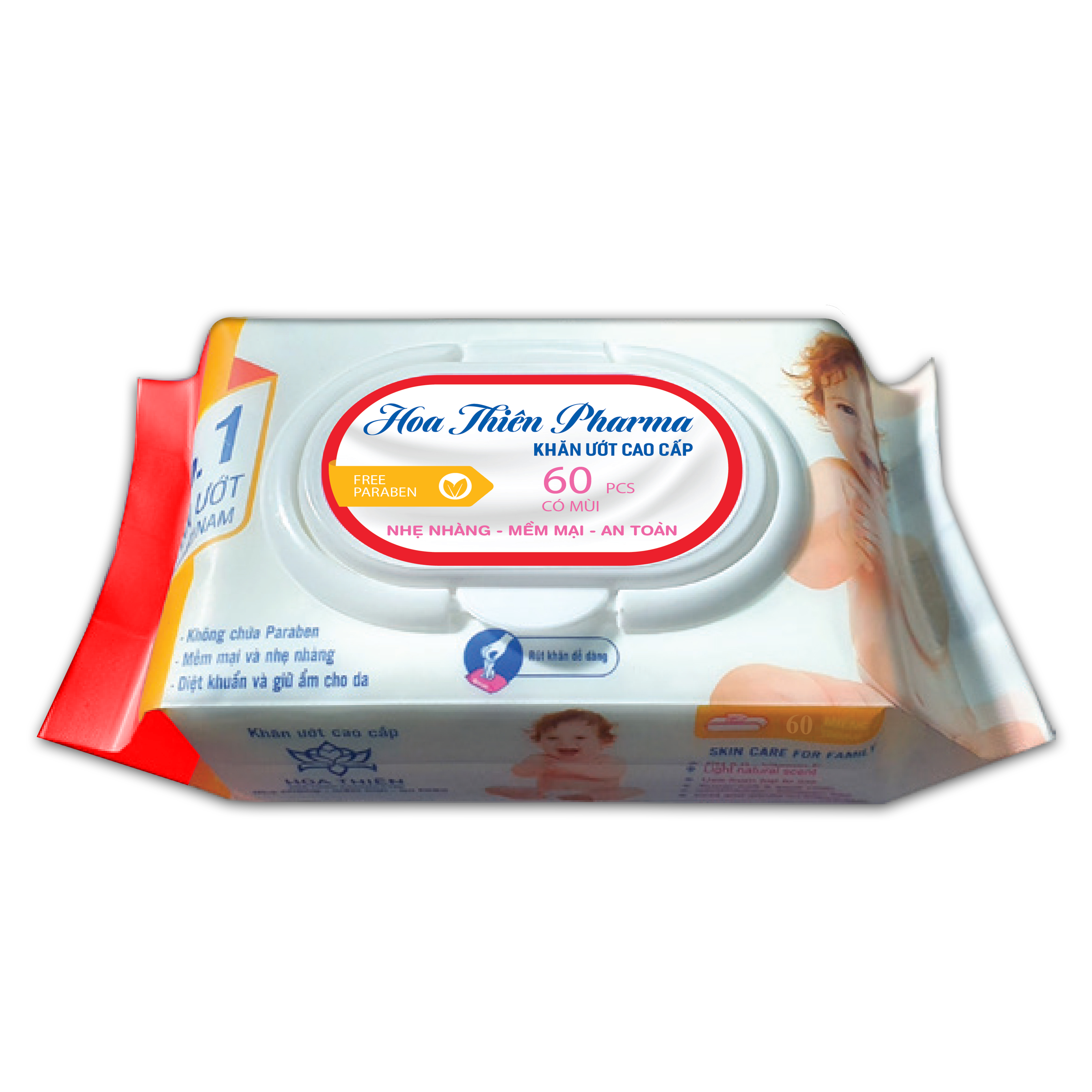 Khăn ướt HOA THIÊN Pharma Có Mùi - 60M