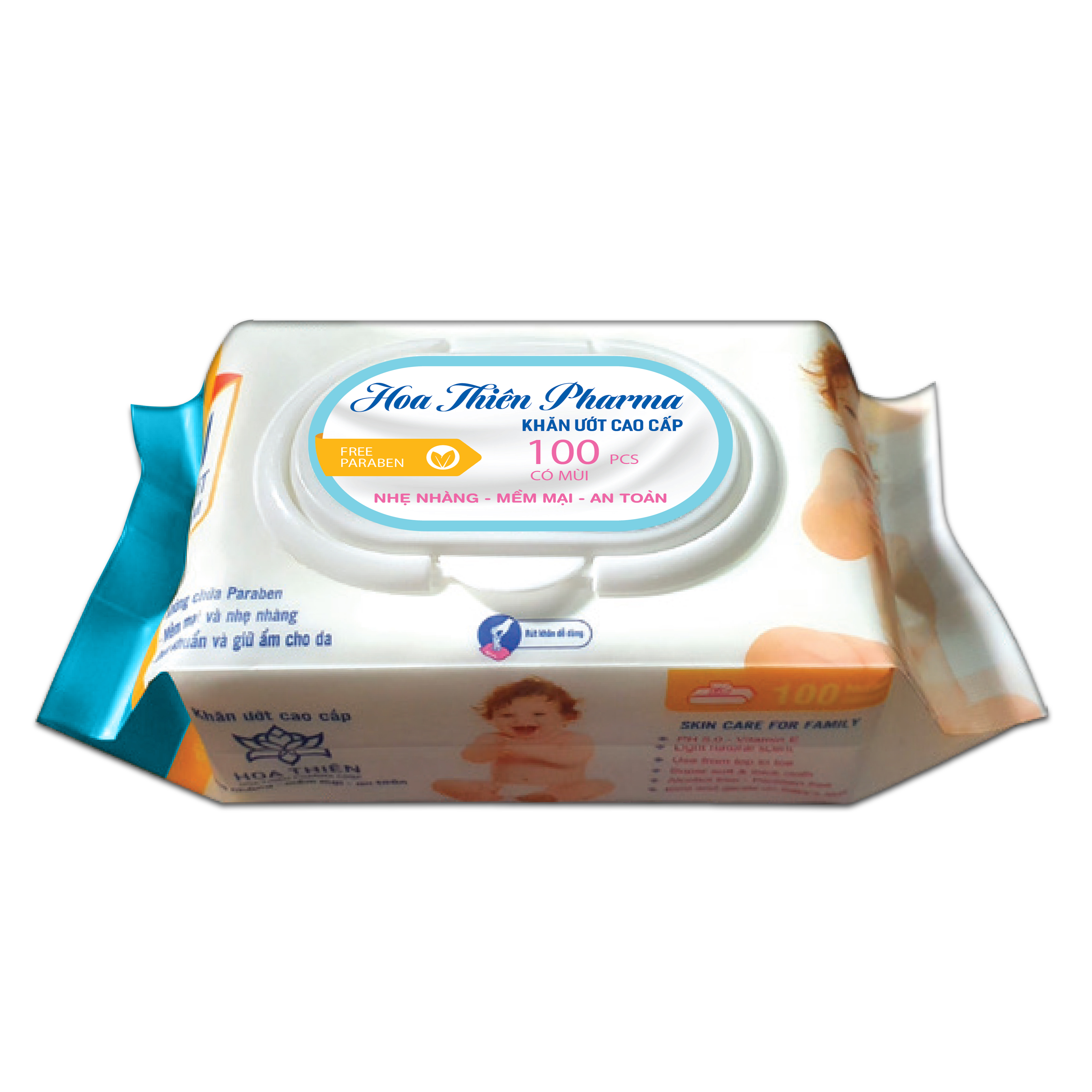 Khăn ướt HOA THIÊN Pharma Có Mùi - 100M